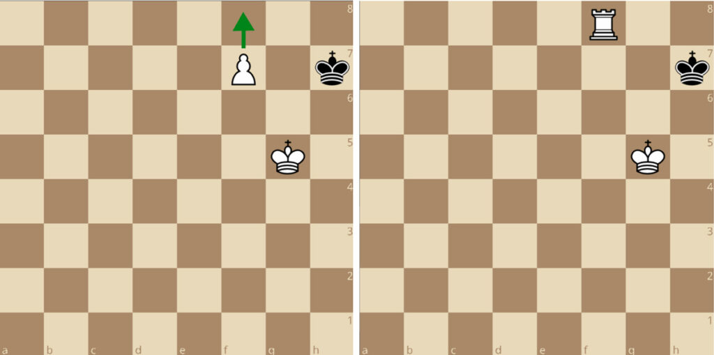 Underpromotion to a rook
