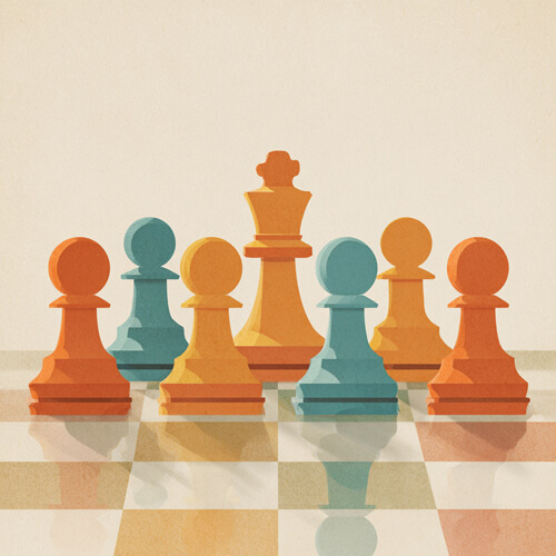 Pawns on the chessboard